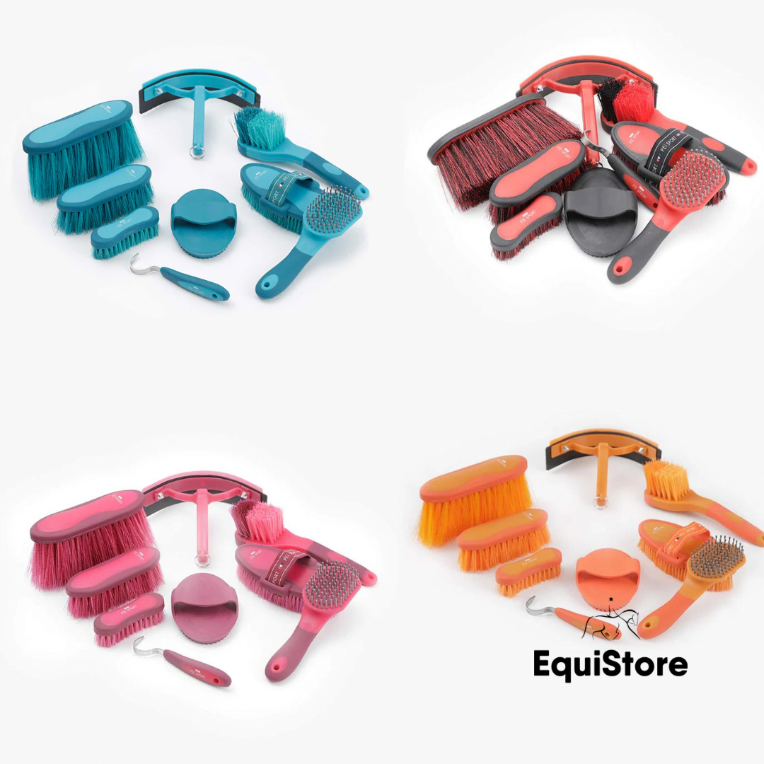 Premier Equine Soft-Touch Grooming Kit Set Med Blue/Peacock