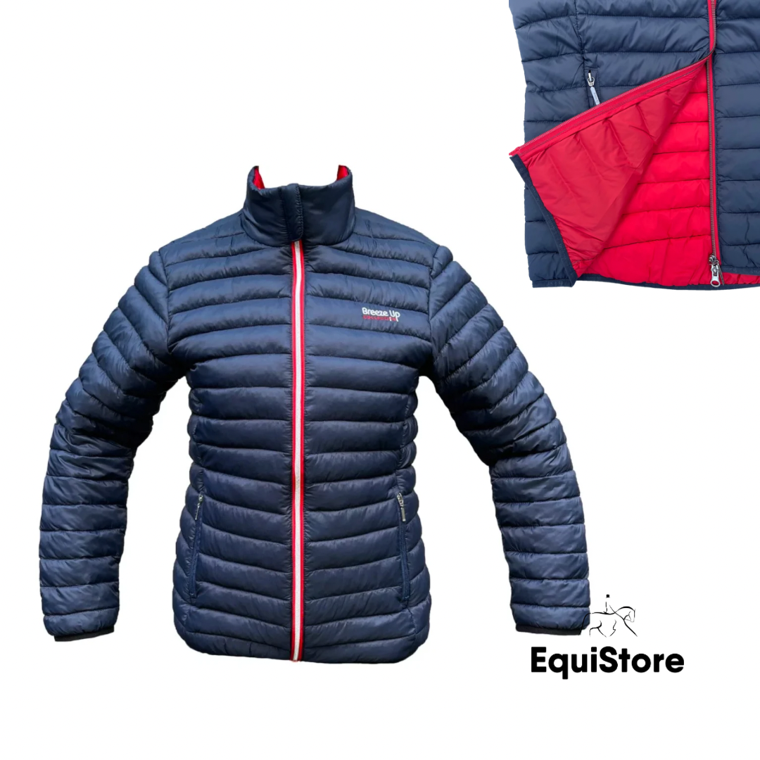 Breeze Up Laffitte Padded Jacket for equestrians - Navy/Red lining