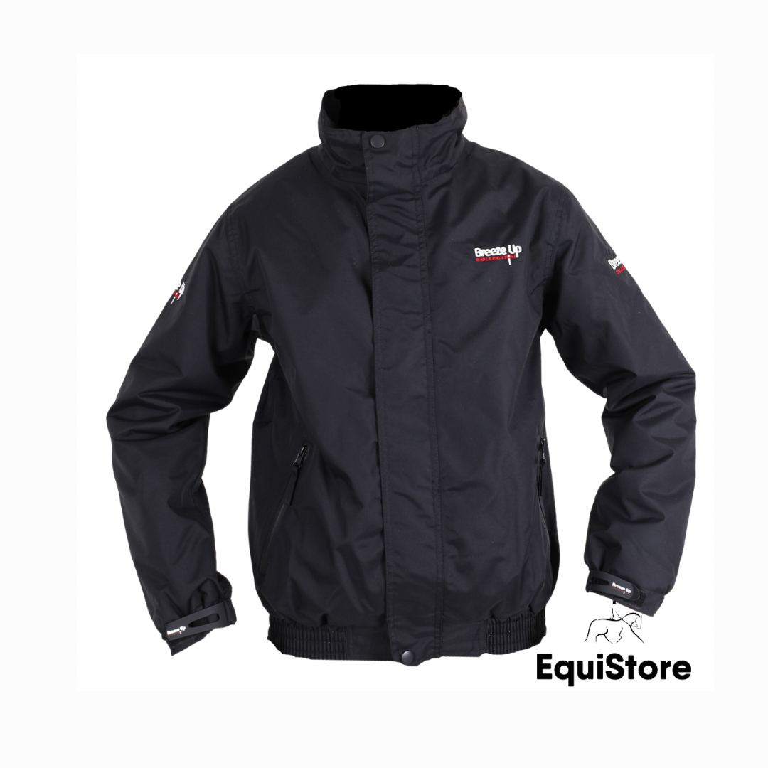 Breeze Up Oxford Winter Jacket in Black - Adult size for equestrians