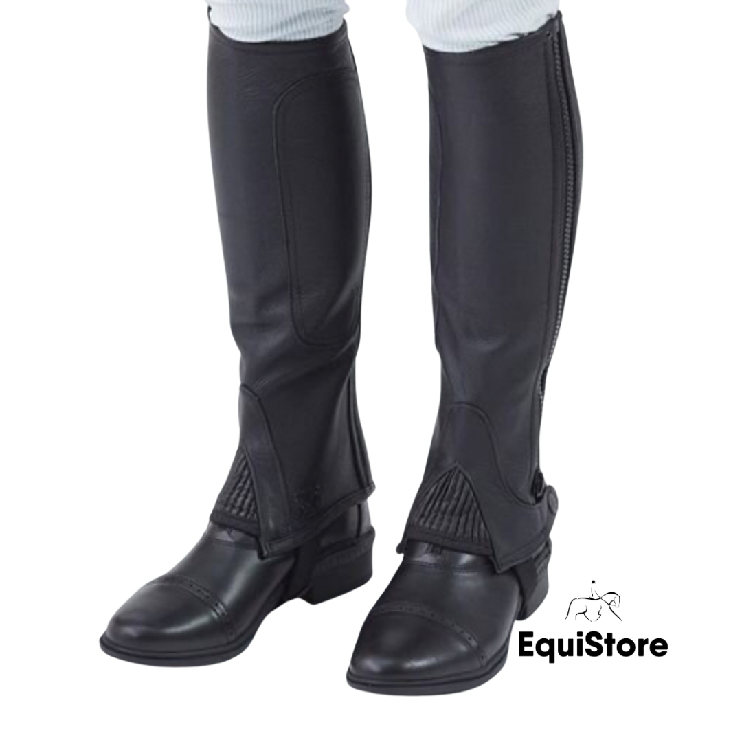 Turfmasters Leather Half Chaps for horse riding - Adults