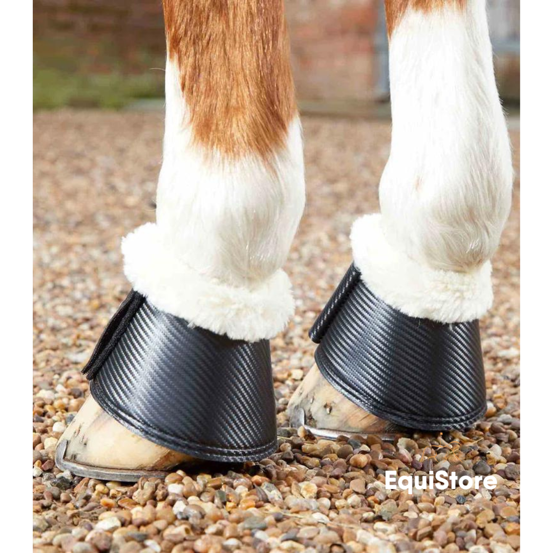 Premier Equine Carbon Tech Wool Over Reach Boots in black