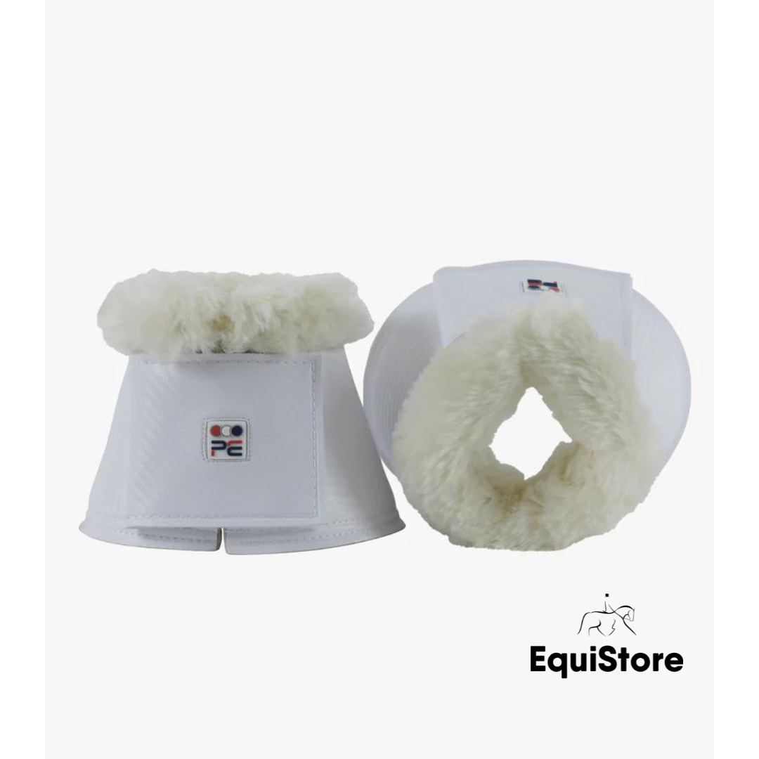 Premier Equine Carbon Tech Wool Over Reach Boots in white